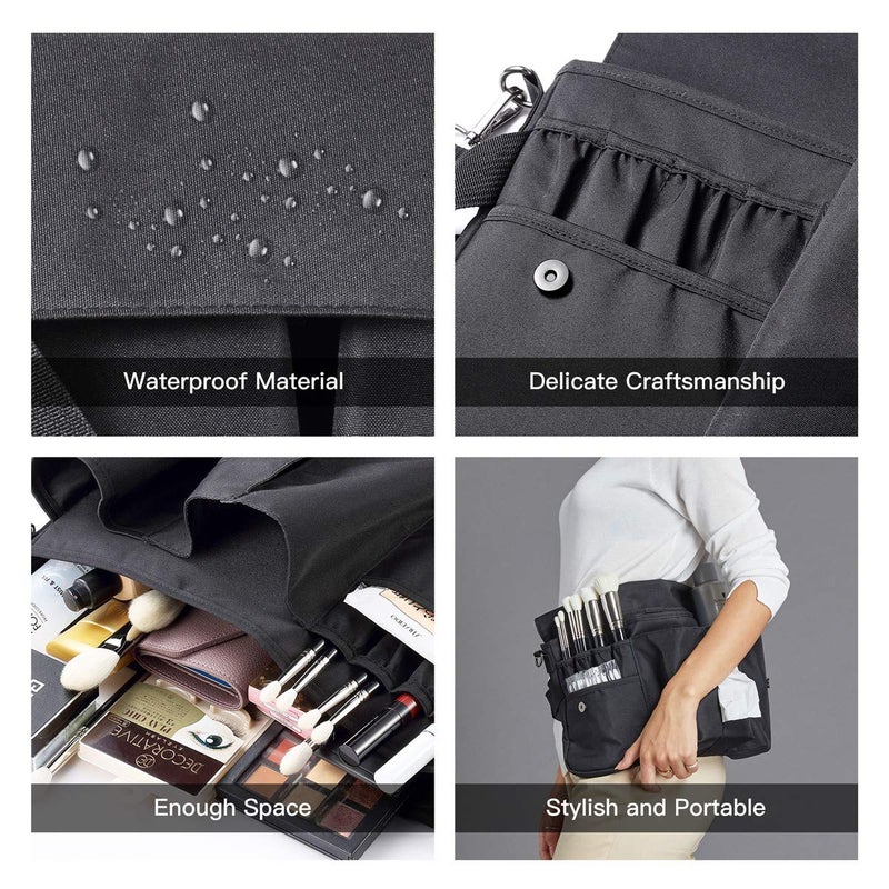 Camdeez Rownyeon Professional Cosmetic Makeup Brush Bag Case Portable Cosmetic Brush Holder Organizer with Artist Adjustable Belt Strap(Brushes Not Included) - Image 5