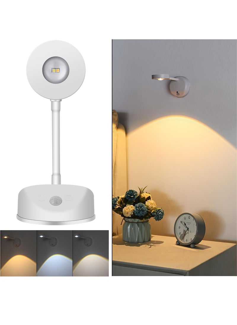Uwals LED Motion Sensor Night Light,Rechargeable Wall Sconce,Picture Light,Dimmable 3 Color Temperature,360°Rotation Wireless Spotlight for Wall Stair Kids Room Hallway Bedroom Cabinet Closet  - Image 1