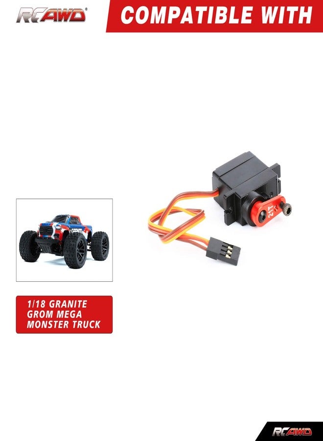 RCAWD 1.2 kg Higher Torque Micro Metal Gear Servo Set & Servo Arm for ARRMA Mojave Typhon Granite Grom & Losi n Upgrades for Spektrum #SPMSSX110 Red - Image 2