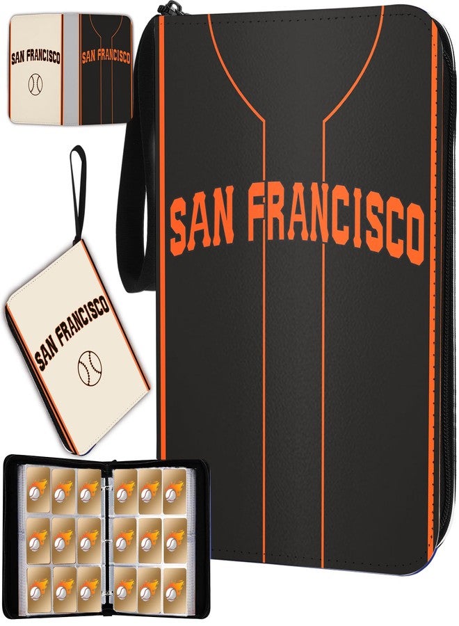 KivolFun Baseball Card Binder with Sleeves 900 Pocket, San Francisco Baseball Trading Card Holder Collector Album Sports Trading Card 3 Ring Binder Storage Book Folder Case - Image 1