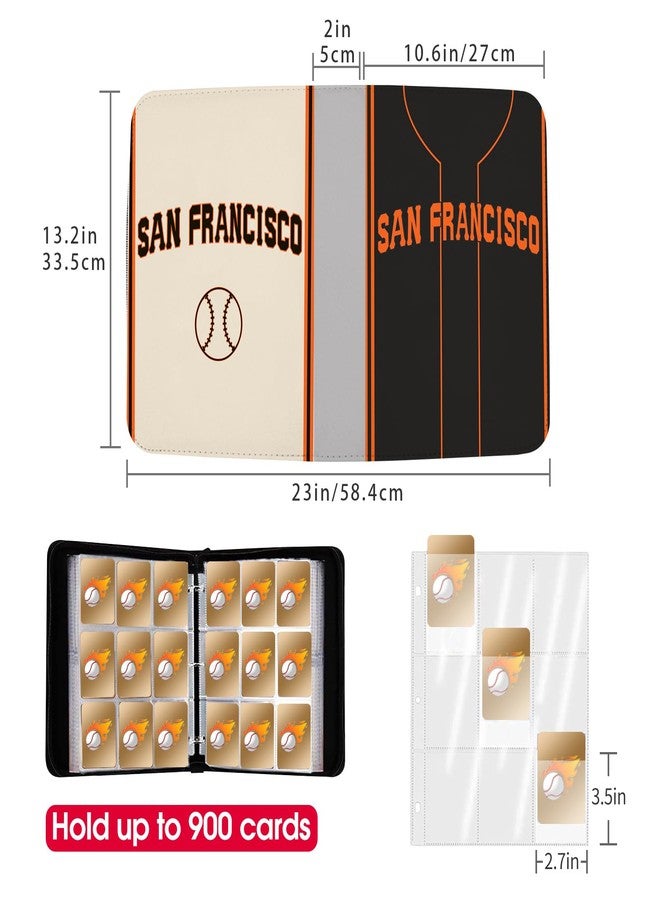 KivolFun Baseball Card Binder with Sleeves 900 Pocket, San Francisco Baseball Trading Card Holder Collector Album Sports Trading Card 3 Ring Binder Storage Book Folder Case - Image 3