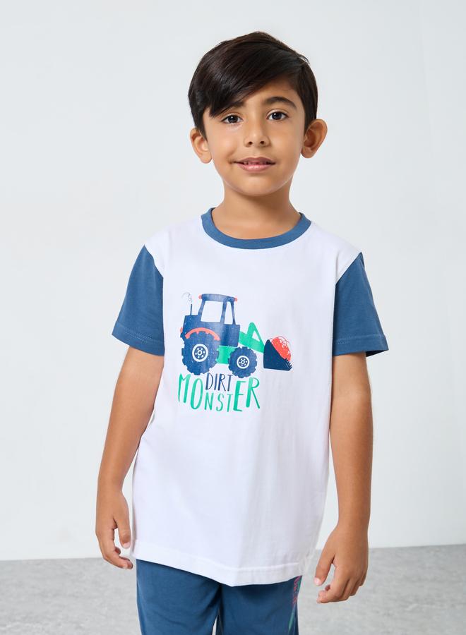 Styli Boys Graphic Print Short Sleeve T-Shirt and Pyjama Set - Image 3