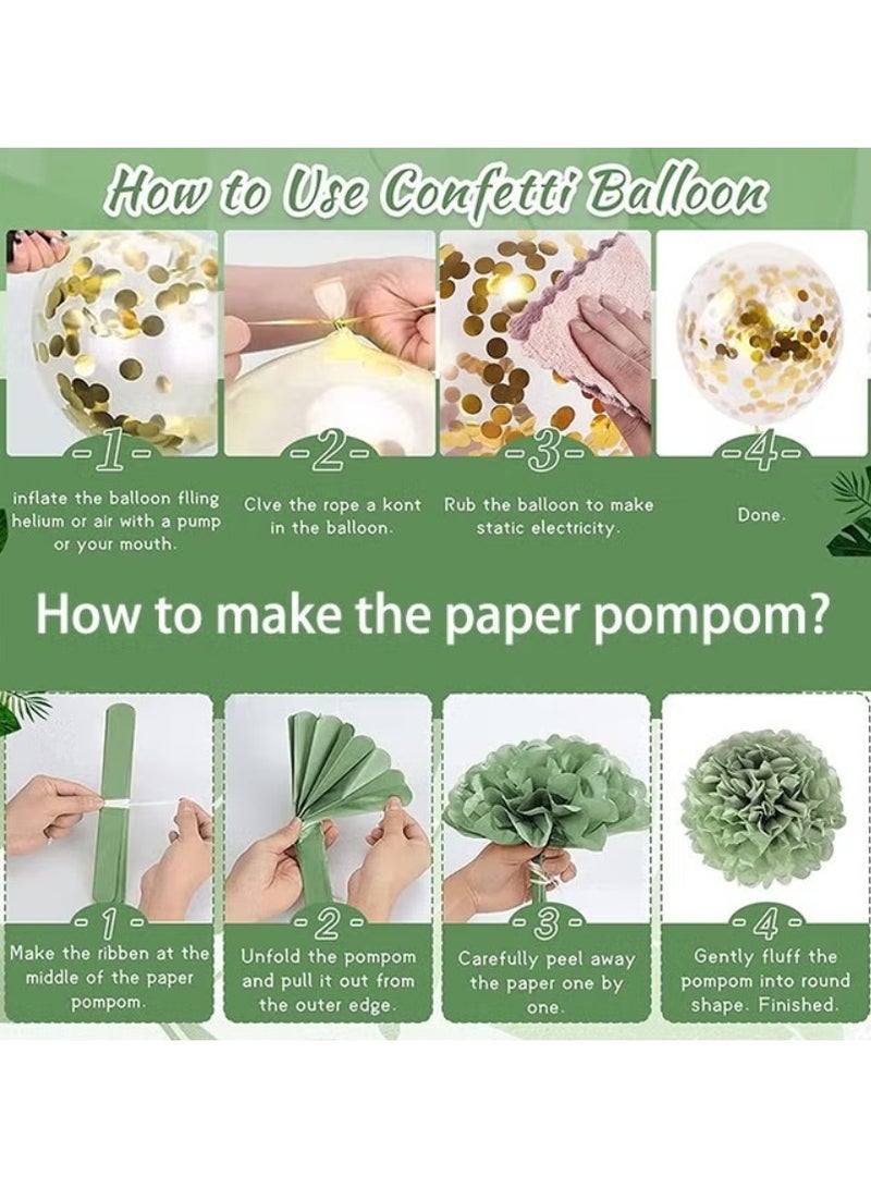 Multicolour Birthday Party Balloon Set, 53 PCS Birthday Decorations, Include Paper Hanging Birthday Banner, Confetti Balloon, Tissue Pompoms, Party Decoration Ambiance Set for Graduation, Baby Shower, Wedding, Birthday - Image 3