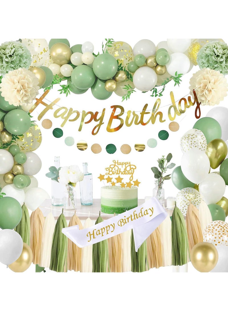 Multicolour Birthday Party Balloon Set, 53 PCS Birthday Decorations, Include Paper Hanging Birthday Banner, Confetti Balloon, Tissue Pompoms, Party Decoration Ambiance Set for Graduation, Baby Shower, Wedding, Birthday - Image 1