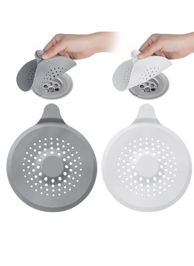 Oasisgalore 2 Pcs Silicone Drain Protector with Sucker，Hair Catcher Shower Drain Cover for Bathtub Kitchen  - Image 1