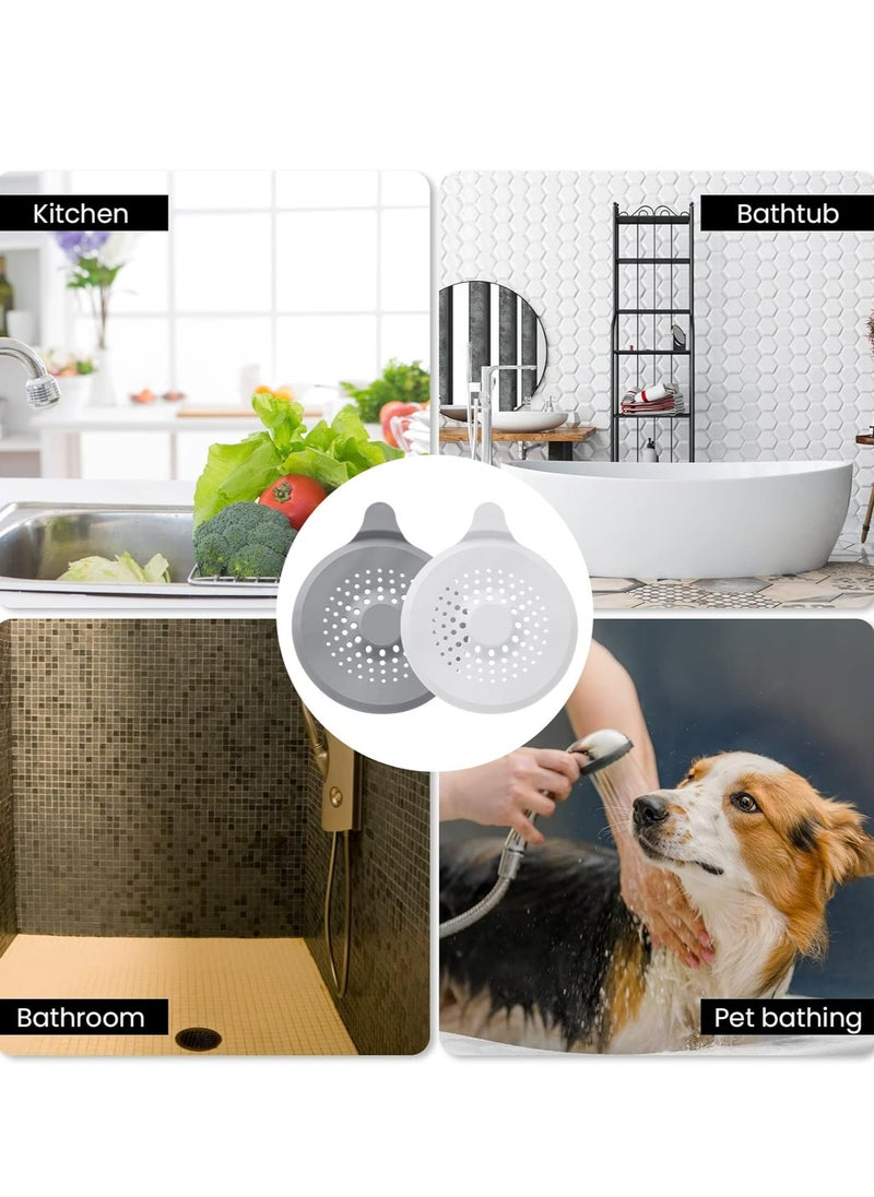Oasisgalore 2 Pcs Silicone Drain Protector with Sucker，Hair Catcher Shower Drain Cover for Bathtub Kitchen  - Image 4