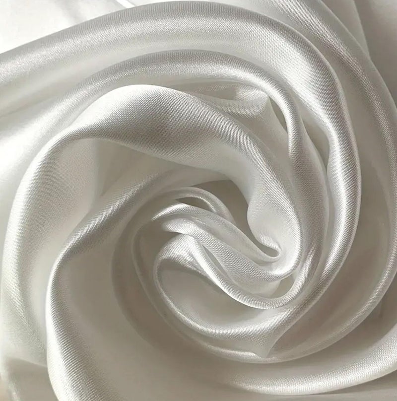 RR Design Plain Silky Satin Dress/Pillow Cover/Scrunches Fabric Plain Material Silk And Shine Fabric Material (Width:- 44")(White,1 Meter) (White, Solid) - Image 4