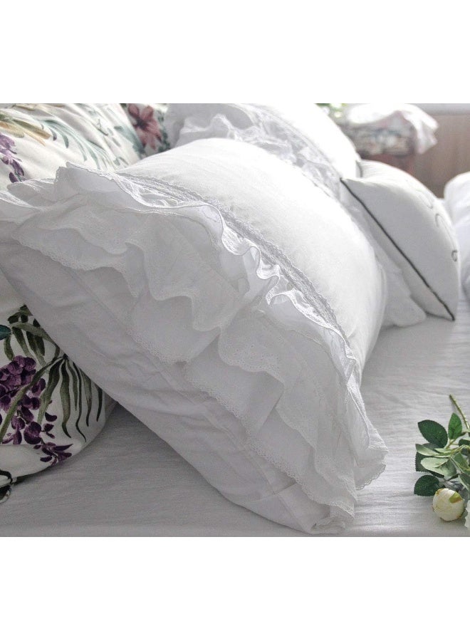 QSH Queen's House Wahsed Cotton Bed Sheet Set Queen White 180920-white03 sheet-queen - Image 4