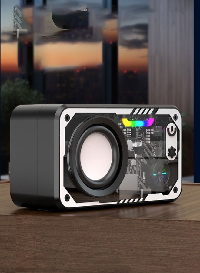 نيوترل مكبر صوت لاسلكي Bluetooth V1 Cyber Esports، مكبر صوت عالي الطاقة 10 وات، إضاءة RGB نابضة بالحياة، تشغيل الموسيقى، استقبال المكالمات. مثالي للألعاب الإلكترونية والأفلام وحفلات أعياد الميلاد والتجمعات الخارجية ومناسبات تناول الطعام. (أسود) - Image 5