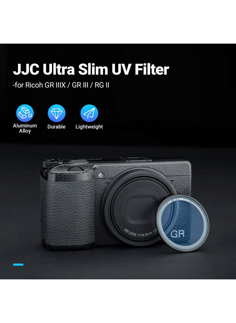 JJC JJC UV Protective Filter for Ricoh GR IIIx GR IIIx HDF GR3X HDF GR III GR III HDF GR3 HDF & GR II GR2, 19 Layers Mulit-Coated Ultra Slim UV Ultraviolet Filter with Filter Case  - Image 2