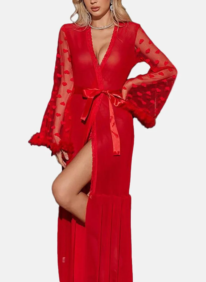 يونيكي Red Solid Babydoll with briefs