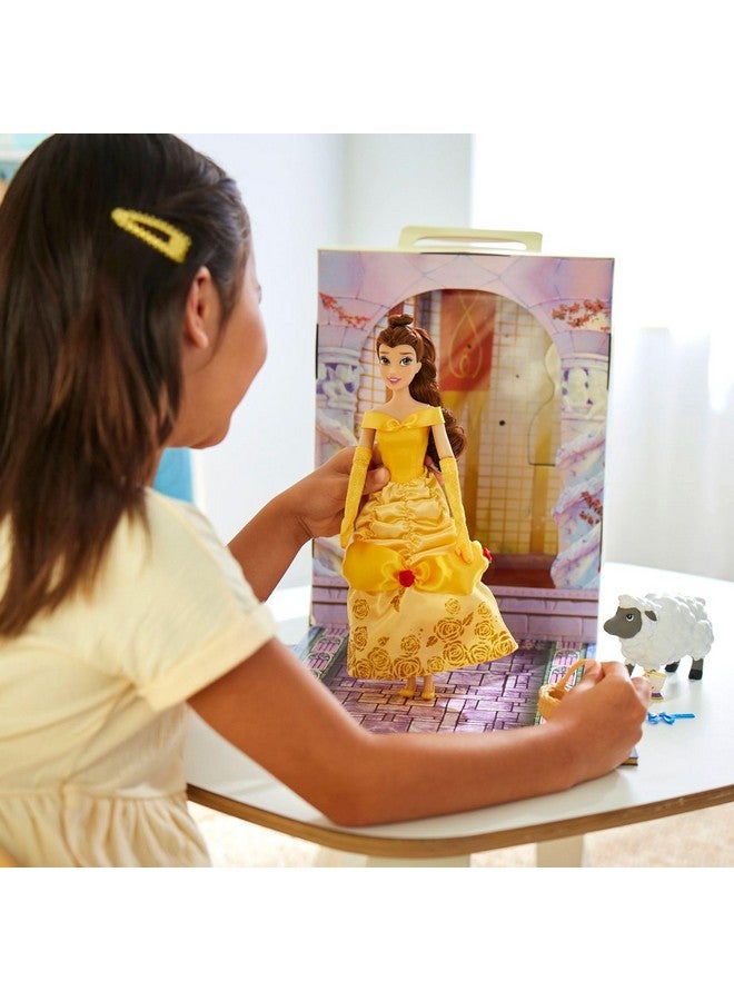 Disney store دمية قصة الأميرة الرسمية من متجر ديزني (بل من الجميلة والوحش) 11 بوصة، تشمل كتاب تلوين، فستان إضافي لدمية الأميرة في زي كلاسيكي، ألعاب أميرات للفتيات - Image 2