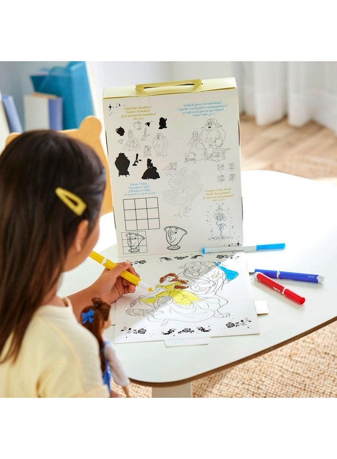 Disney store دمية قصة الأميرة الرسمية من متجر ديزني (بل من الجميلة والوحش) 11 بوصة، تشمل كتاب تلوين، فستان إضافي لدمية الأميرة في زي كلاسيكي، ألعاب أميرات للفتيات - Image 4