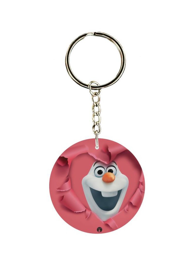 RKN Double Sided Snowman Cartoon Printed Keychain