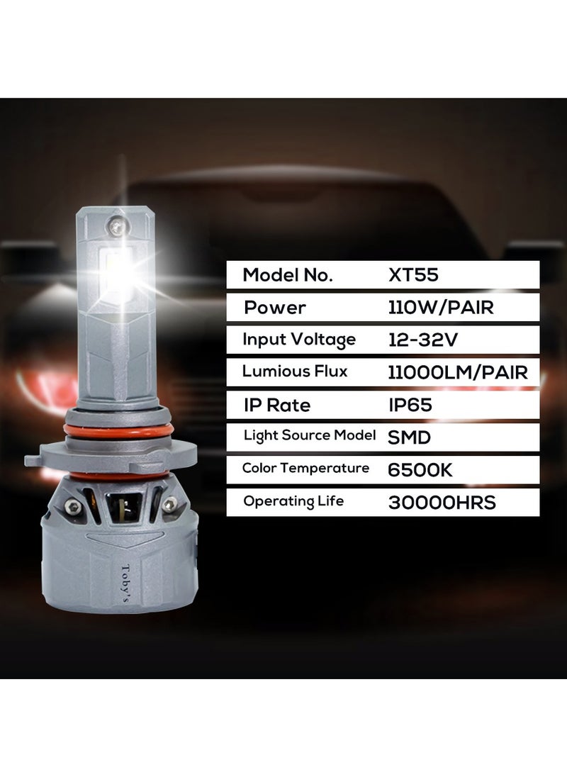 Toby's - Tobys XT55 9006 2 Pieces Car LED Headlight Original 55W/piece Power 5500/piece Lumens With Color Temperature 6500K - Image 1