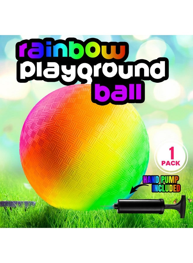 Bedwina Rainbow Playground Ball - 8.5Inch (Pack of 1) Rubber Bouncy Inflatable Balls for Kids and Adults, Indoor and Outdoor Games, Kickball, Dodgeball, Four Square, and More - Image 5