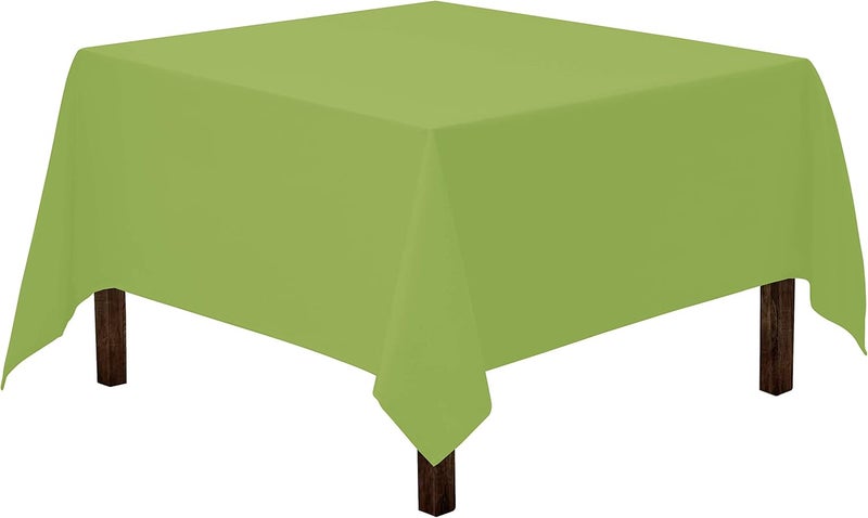 Gee Di Moda Square Tablecloth - 85 x 85 Inch Apple Green Table Cloth for Large Square or Round Tables - Heavy Duty Washable Fabric - for Buffet Table, Holiday Party, Dinner, Wedding & Baby Shower - Image 2