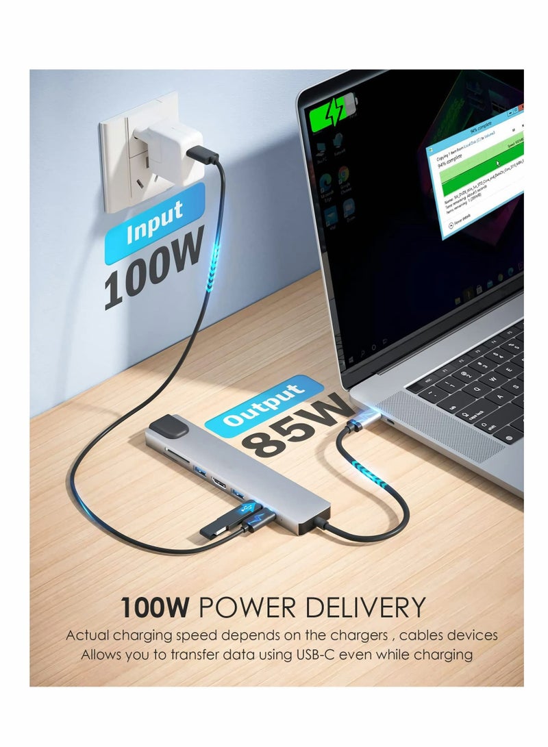 Barakah 8 in 1 USB C Docking Station, USB C Hub Multiport Adapter with 4K HDMI, 100W Power Delivery, USB-C, Ethernet, 2 USB, SD/TF Card Reader Compatible with MacBook Pro XPS and More Type C Devices - Image 5
