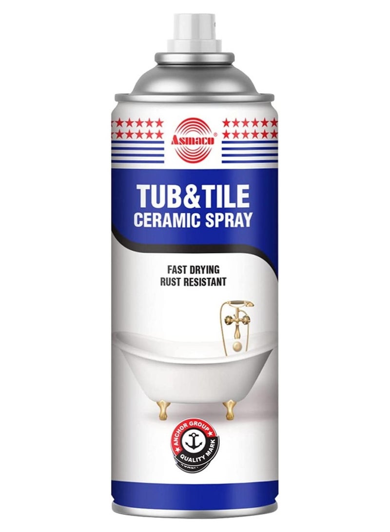 Asmaco Bathtub and Tile Ceramic White Spray for Crack filling Restoration and Coating of Bathtubs, Washbasins, Ceramic Statue and Household Items Etc - Image 1