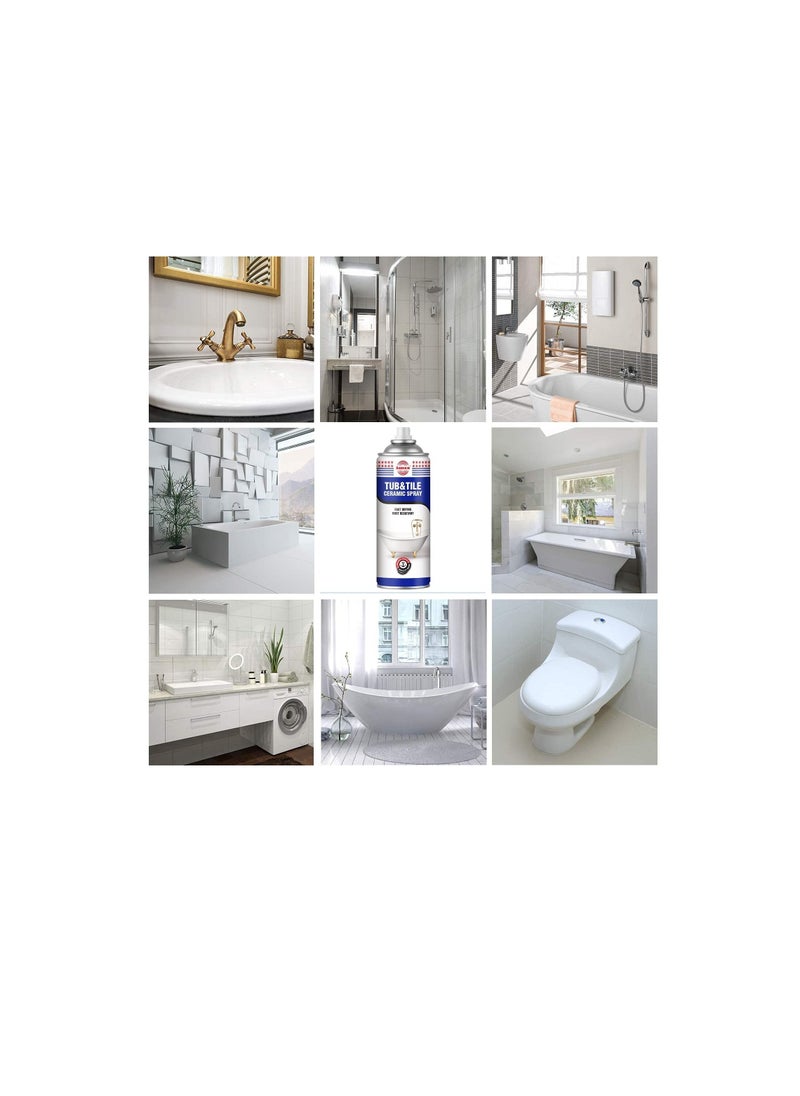 Asmaco Asmaco Bathtub and Tile Ceramic White Spray for Crack filling Restoration and Coating of Bathtubs, Washbasins, Ceramic Statue and Household Items Etc  - Image 3