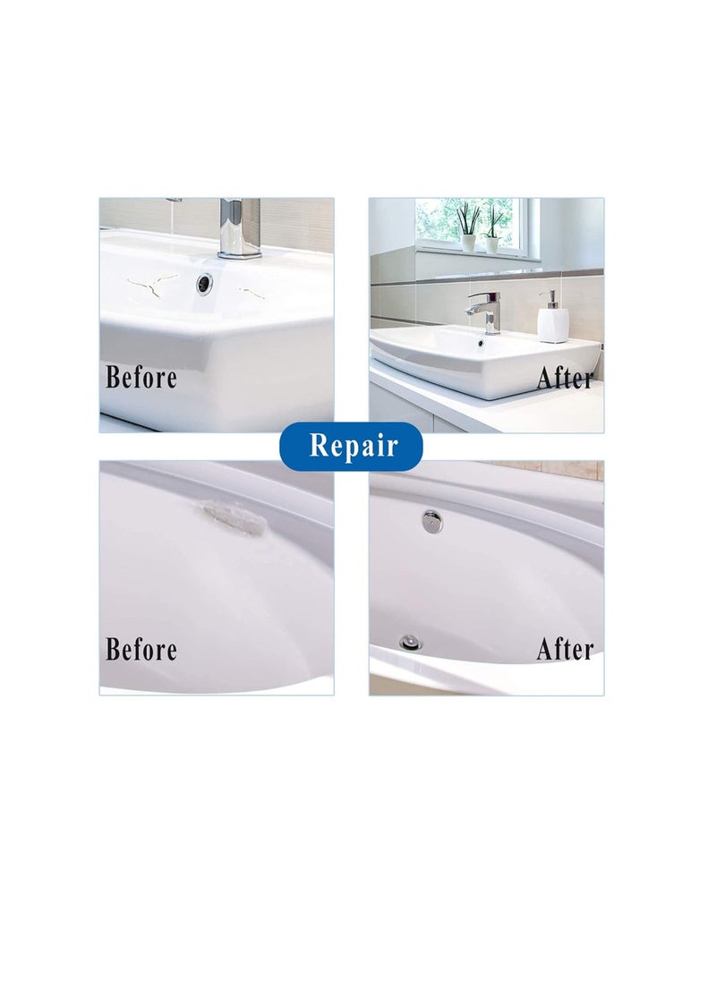 Asmaco Asmaco Bathtub and Tile Ceramic White Spray for Crack filling Restoration and Coating of Bathtubs, Washbasins, Ceramic Statue and Household Items Etc  - Image 2