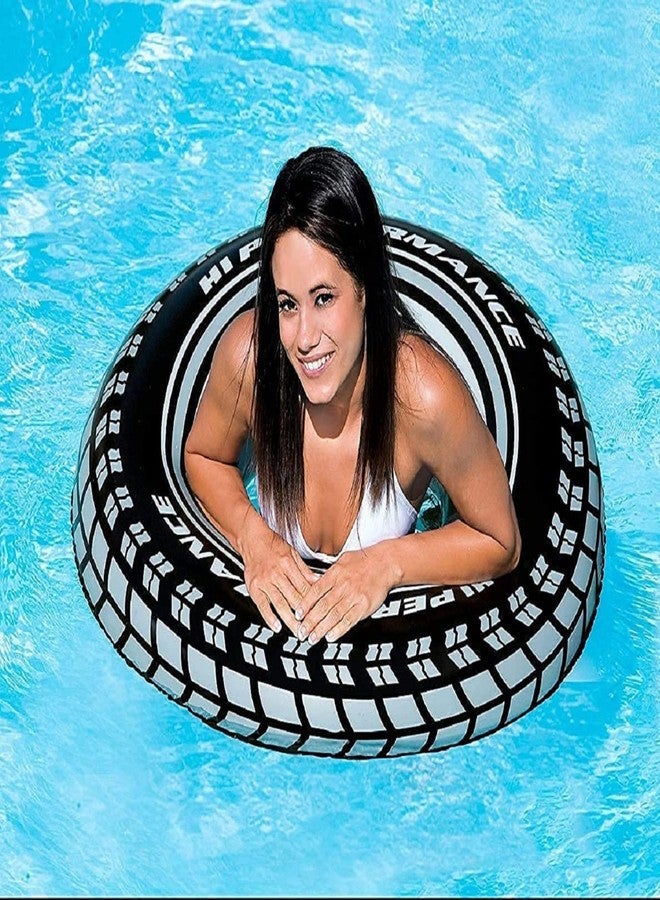 NELSTRAB:- Tire Inflatable Floating Swimming Tube Tyre Adult Swimming Ring(9 + Years Up)(Size - 36''inch)(Black Color)(1 PIS) - Image 1