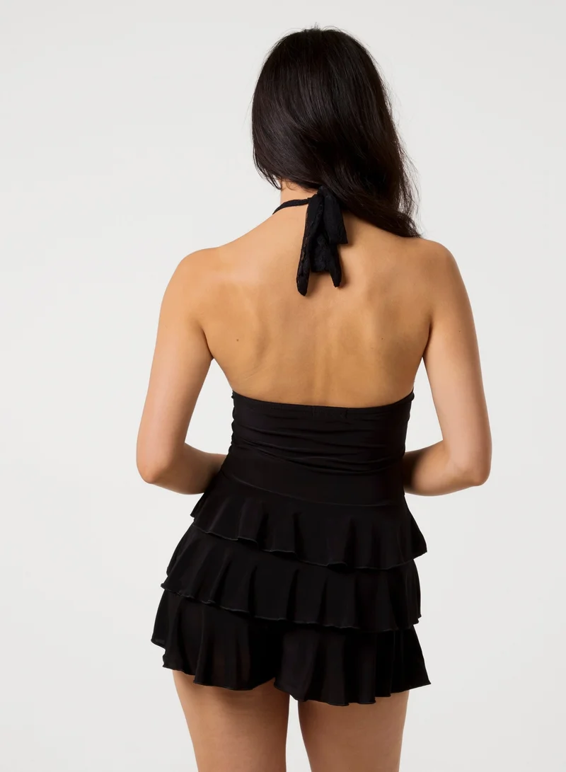 Pink Vanilla Lace Ruffle Playsuit