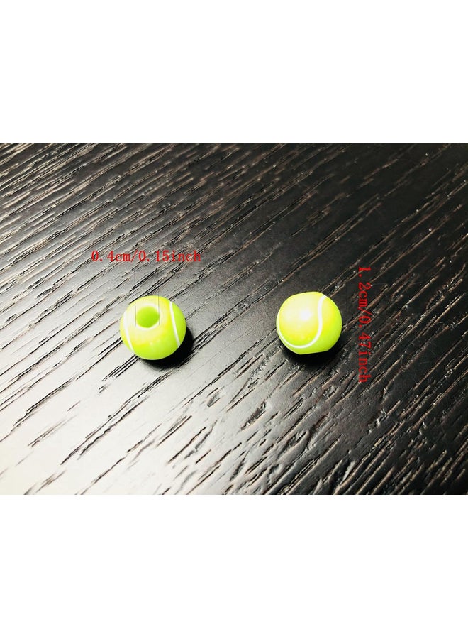 Acrylic Tennis Ball Beads Set, Can Be Used to Make Bracelets, Jewelry Accessories, Chains and Earrings, 100 Pieces 12mm  - Image 4