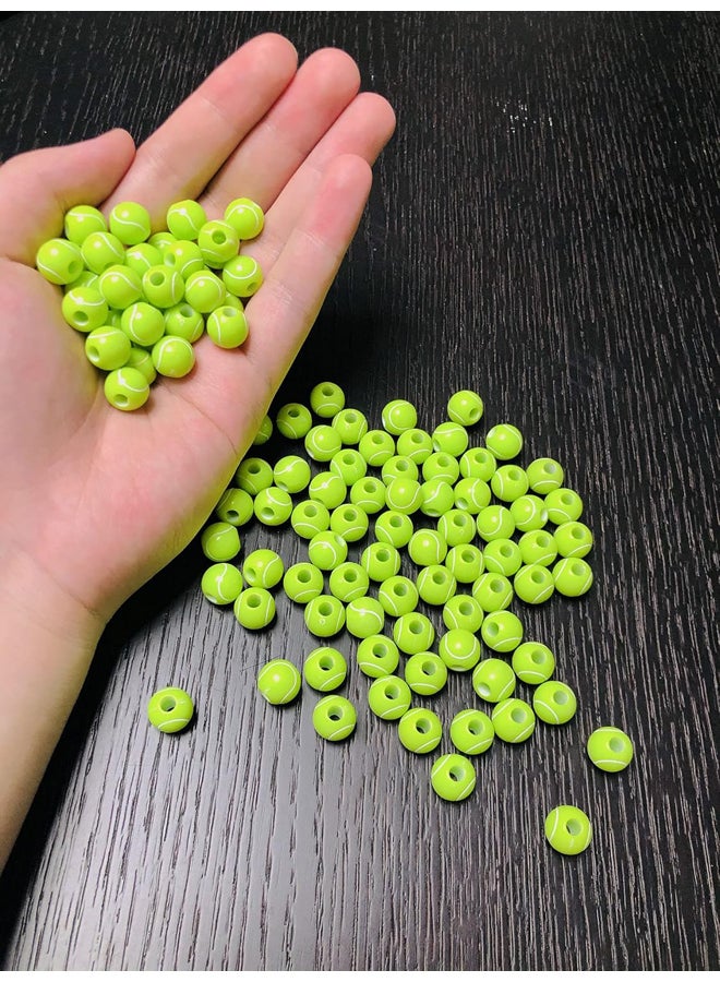 Acrylic Tennis Ball Beads Set, Can Be Used to Make Bracelets, Jewelry Accessories, Chains and Earrings, 100 Pieces 12mm  - Image 3