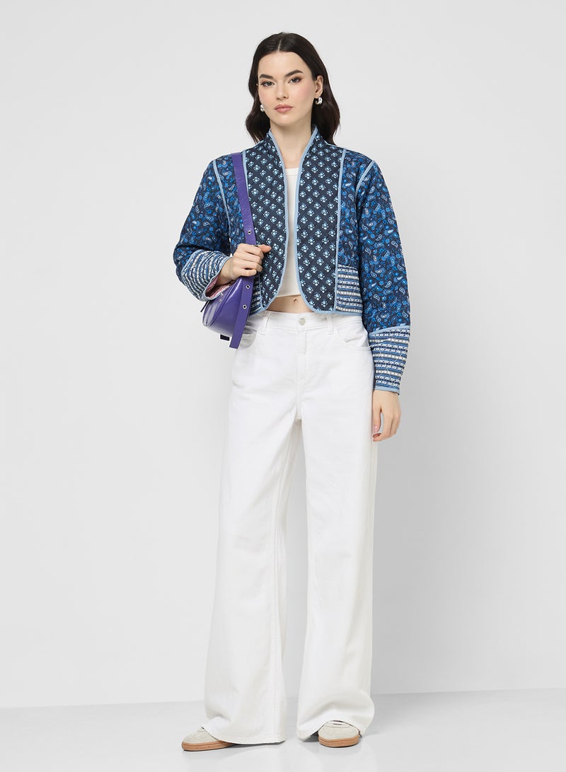 جينجر جاكيت مبطن بنقشة بيزلي مرقعة - Image 4