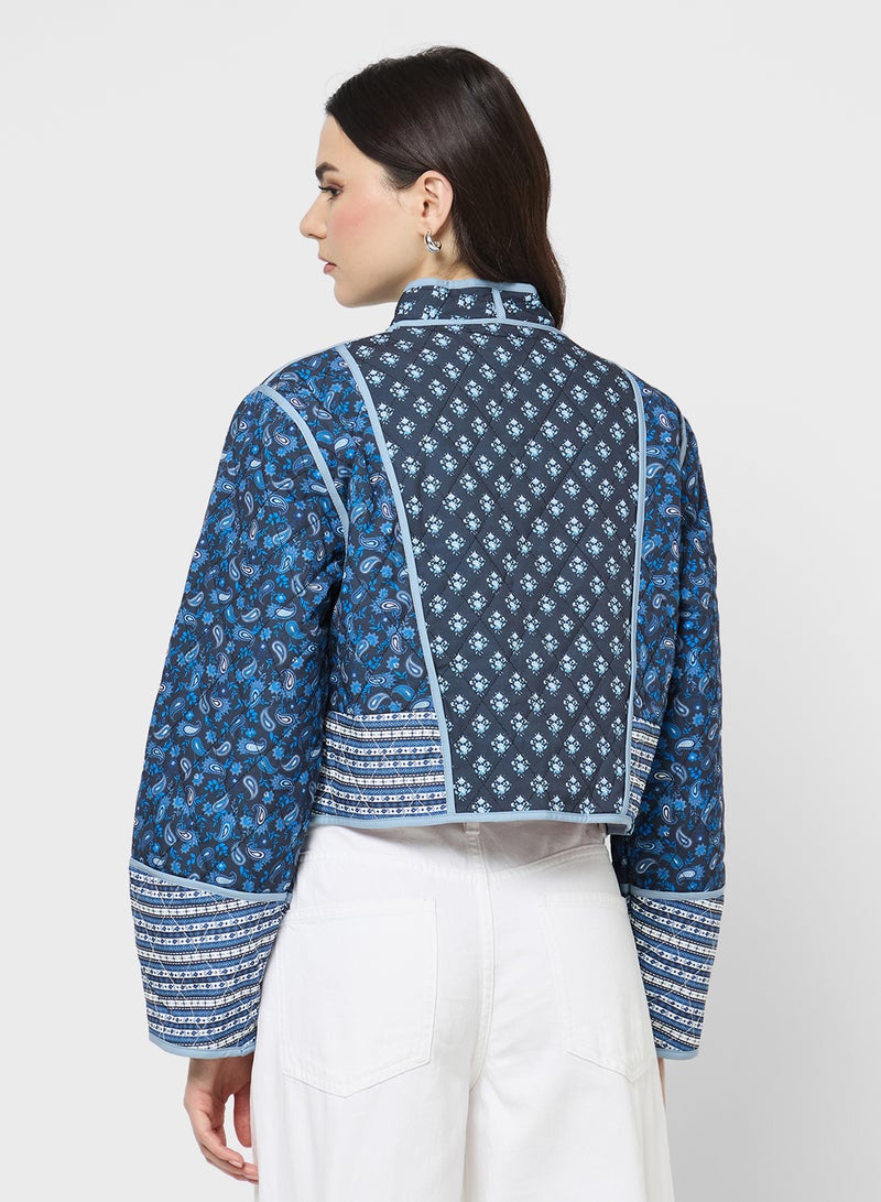 جينجر جاكيت مبطن بنقشة بيزلي مرقعة - Image 2