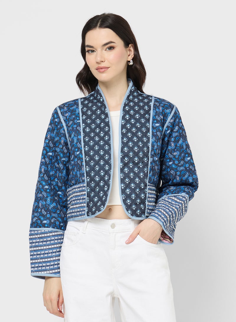 جينجر جاكيت مبطن بنقشة بيزلي مرقعة - Image 1