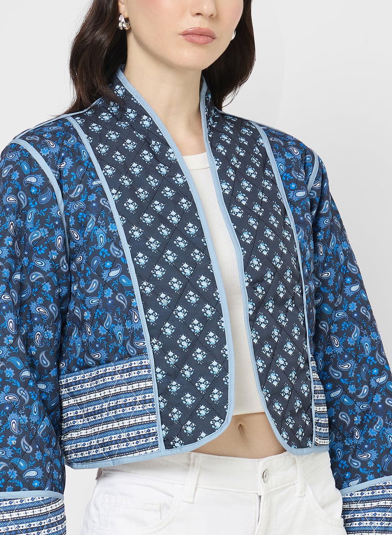 جينجر جاكيت مبطن بنقشة بيزلي مرقعة - Image 3