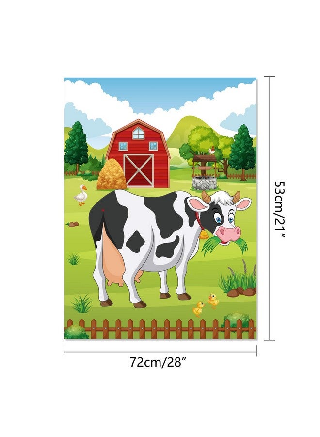 FEPITO Pin The Tail On The Cow Birthday Party Game With 24 Pcs Tails For Decorations, Kids Birthday Party Decorations - Image 2