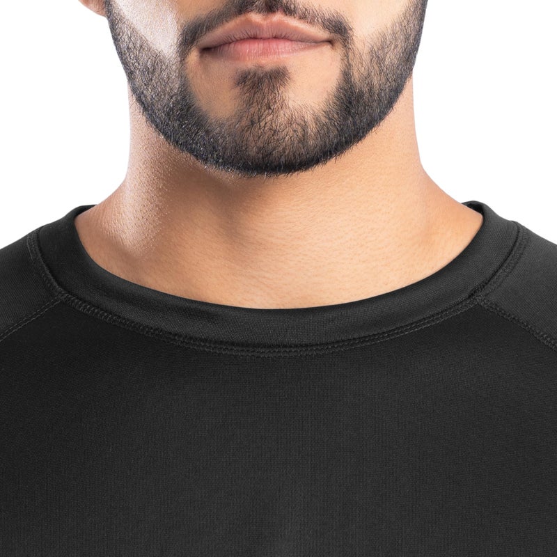 Realtree Men's Heavyweight Fleece Thermal Underwear Top, Pitch Black, Large - Image 2