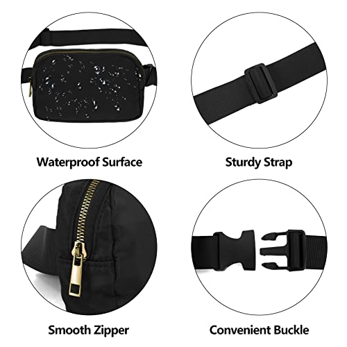 VOROLO Fanny Pack For Women And Men Crossbody Bag Belt Bag with Adjustable Strap Graduation Gifts Black - Image 4