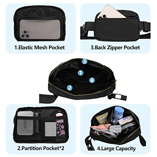 VOROLO Fanny Pack For Women And Men Crossbody Bag Belt Bag with Adjustable Strap Graduation Gifts Black - Image 3