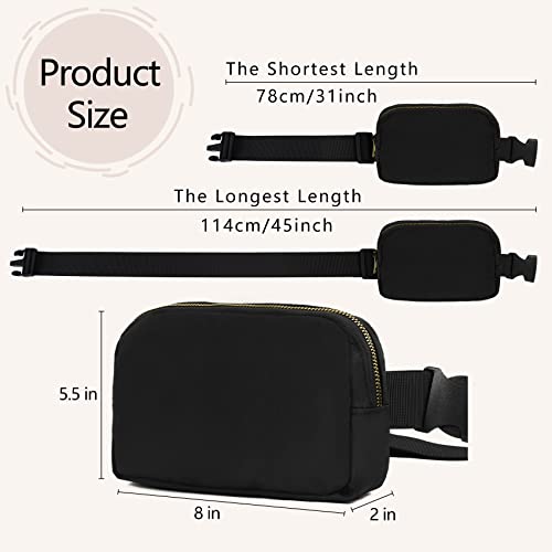 VOROLO Fanny Pack For Women And Men Crossbody Bag Belt Bag with Adjustable Strap Graduation Gifts Black - Image 5