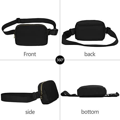 VOROLO Fanny Pack For Women And Men Crossbody Bag Belt Bag with Adjustable Strap Graduation Gifts Black - Image 2