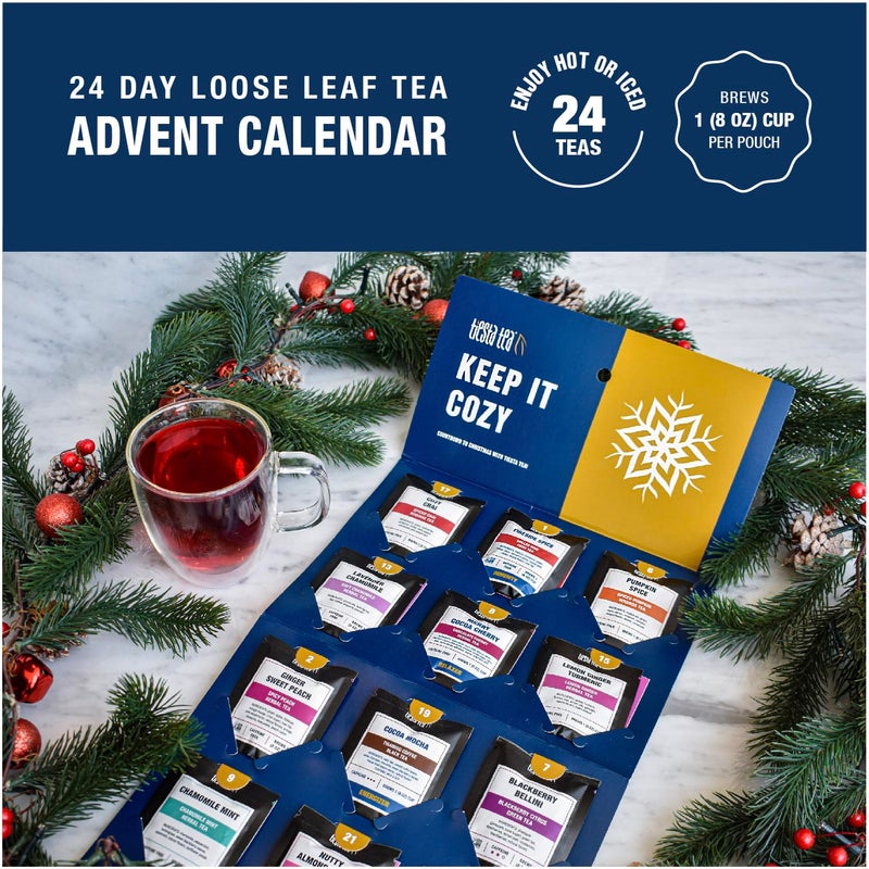 Tiesta Tea Advent Calendar 2025, Loose Leaf Herbal Tea Variety Pack, 24 Exquisite Loose Leaf Blends for Brew Lovers, Box of Herbal and Fruit Infusions, Hot or Iced, Holiday Gift Set Package - Image 2