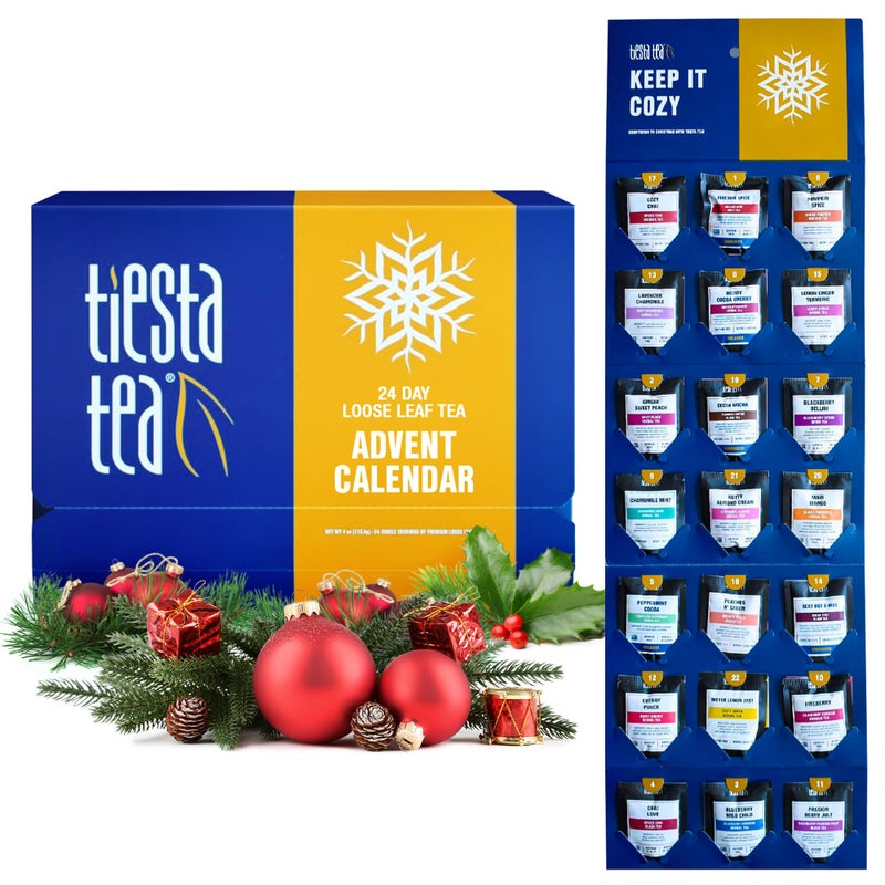 Tiesta Tea Advent Calendar 2025, Loose Leaf Herbal Tea Variety Pack, 24 Exquisite Loose Leaf Blends for Brew Lovers, Box of Herbal and Fruit Infusions, Hot or Iced, Holiday Gift Set Package - Image 1