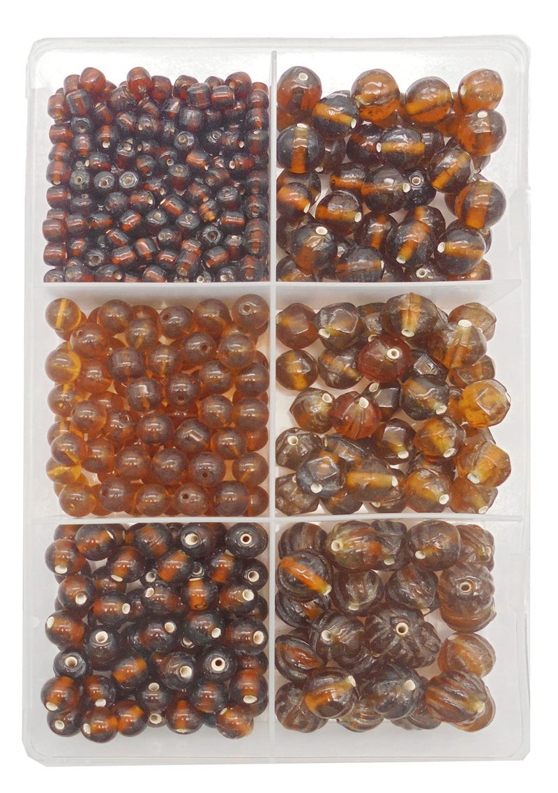 eshoppee 300 gm Brown Color Multi Shape Glass Beads for Jewellery Making kit Art and Crafts Materials for Embroidery Necklace Bracelet Earring Making Materials DIY kit (25) - Image 1