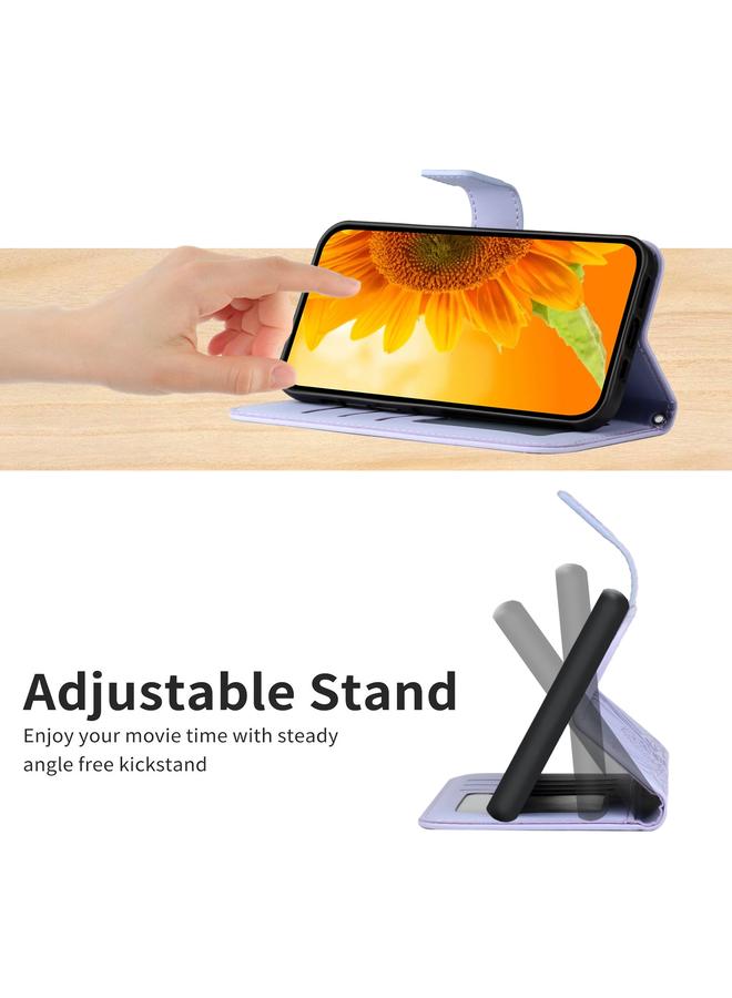 اس-توب جراب لهاتف Samsung Galaxy F62/M62 مصنوع من الجلد بتصميم زهرة الشمس مع حبل تعليق - Image 5