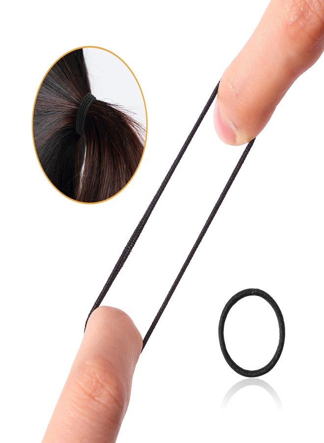 Canlierr 800 Pcs Hair Elastics Bulk 2mm x 2 cm Small Non Metal Rubber Bands Ties Ponytail Holders for Women Men Straight Curly Hair(Black) - Image 3