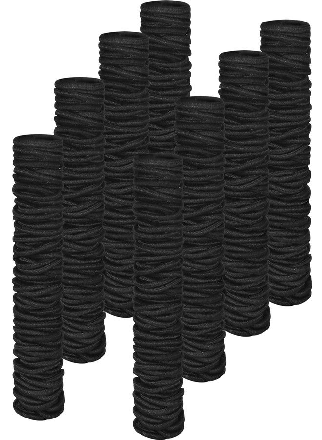 Canlierr 800 Pcs Hair Elastics Bulk 2mm x 2 cm Small Non Metal Rubber Bands Ties Ponytail Holders for Women Men Straight Curly Hair(Black) - Image 1