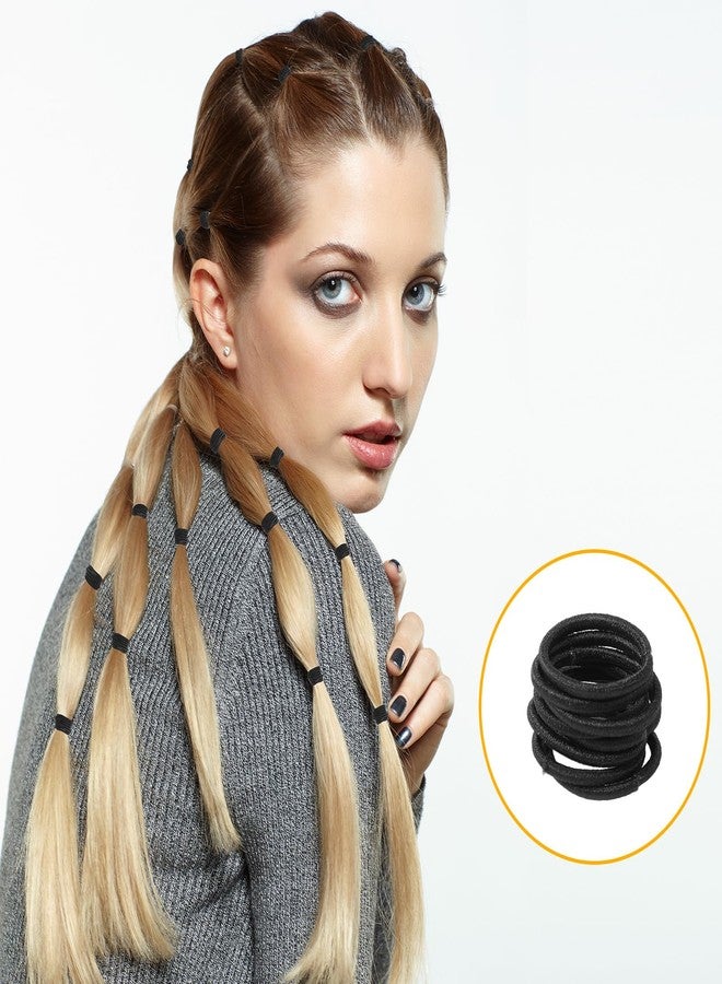 Canlierr 800 Pcs Hair Elastics Bulk 2mm x 2 cm Small Non Metal Rubber Bands Ties Ponytail Holders for Women Men Straight Curly Hair(Black) - Image 4