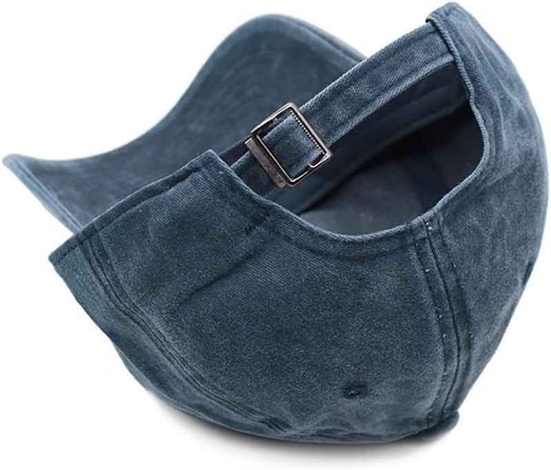 FASHOLIC Plain Washed Denim Baseball Cap for Men & Women | Adjustable Unisex Solid Colour Cap (Blue) - Image 4