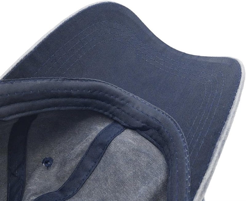 FASHOLIC Plain Washed Denim Baseball Cap for Men & Women | Adjustable Unisex Solid Colour Cap (Blue) - Image 3