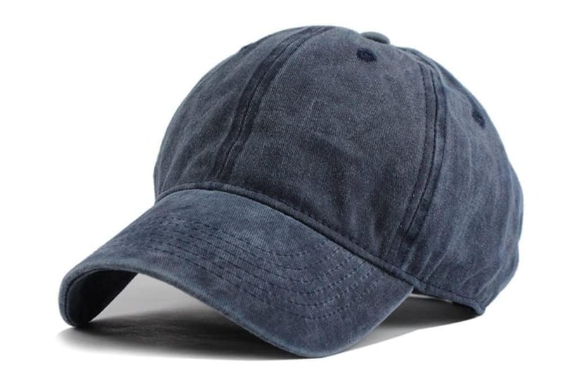 FASHOLIC Plain Washed Denim Baseball Cap for Men & Women | Adjustable Unisex Solid Colour Cap (Blue) - Image 1