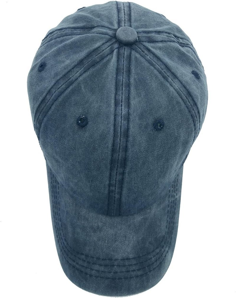 FASHOLIC Plain Washed Denim Baseball Cap for Men & Women | Adjustable Unisex Solid Colour Cap (Blue) - Image 5